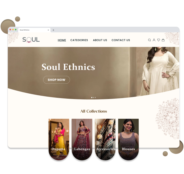 Women’s Ethnic Wear eCommerce Website soul-ethnics-img