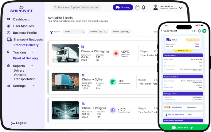 ShipSwift Runs Cold Chain Business SHIPSHIFT-UI