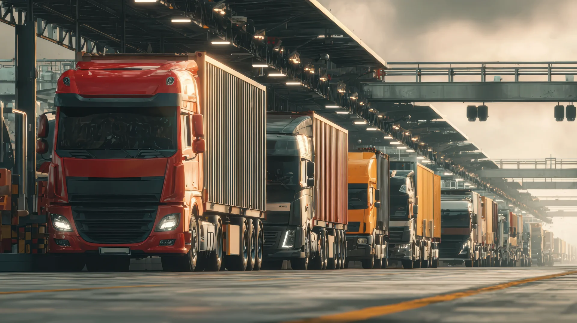 long-line-semi-trucks-industrial-loading-dock long-line-semi-trucks-industrial-loading-dock